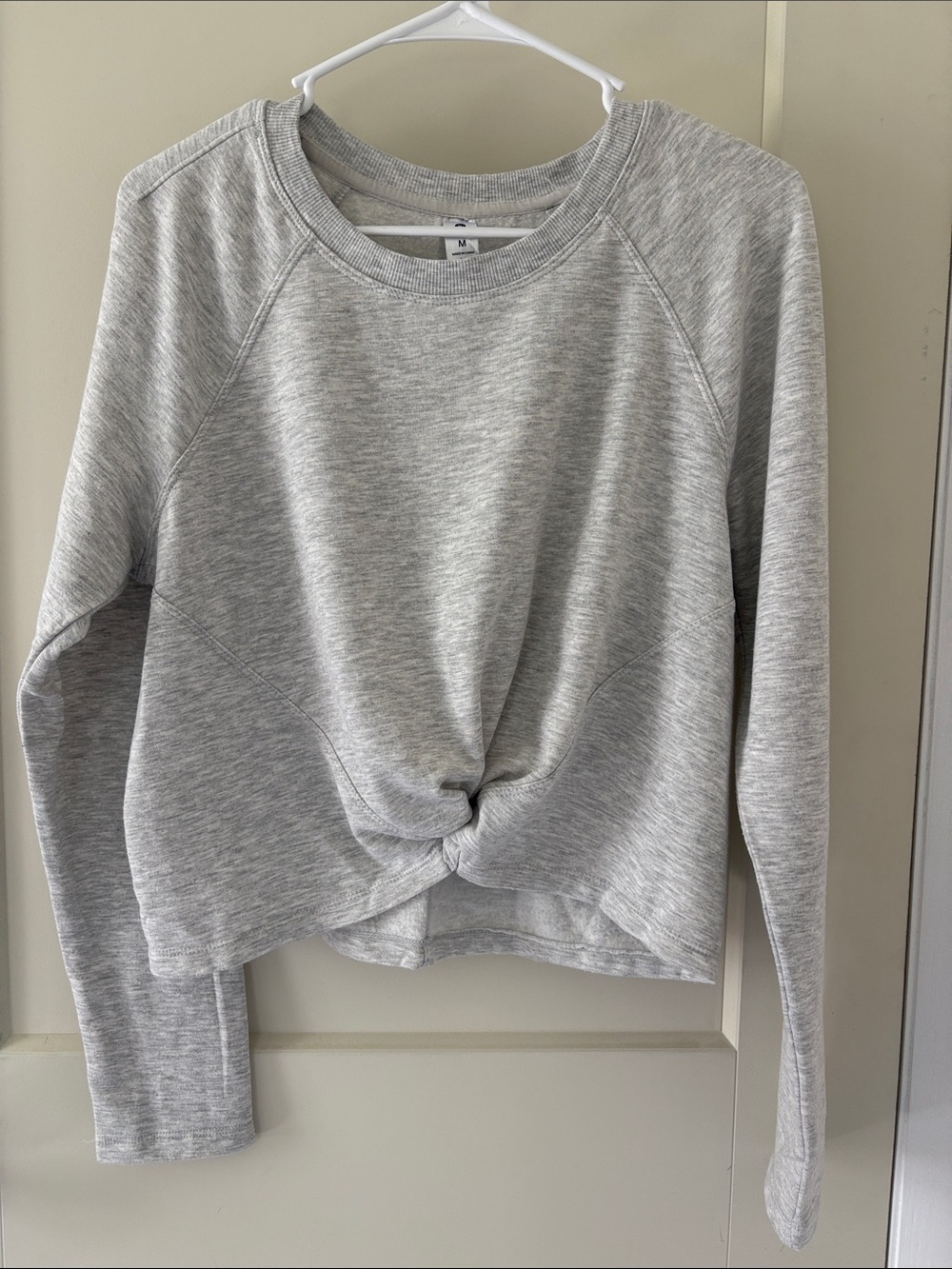 90 Degree By Reflex Light Gray Twist-Front Sweatshirt